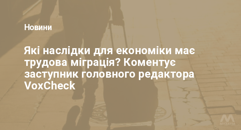 Які наслідки для економіки має трудова міграція? Коментує заступник головного редактора VoxCheck