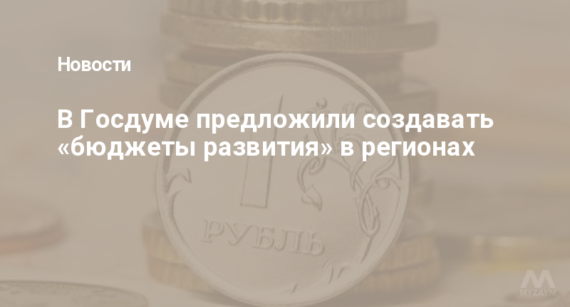 В Госдуме предложили создавать «бюджеты развития» в регионах