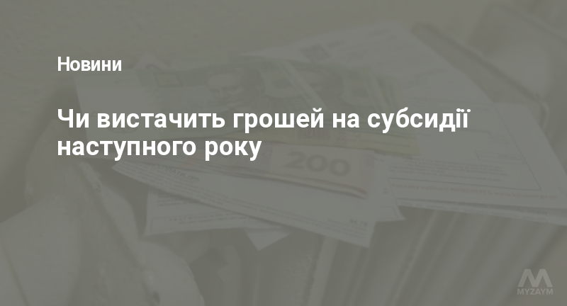 Чи вистачить грошей на субсидії наступного року